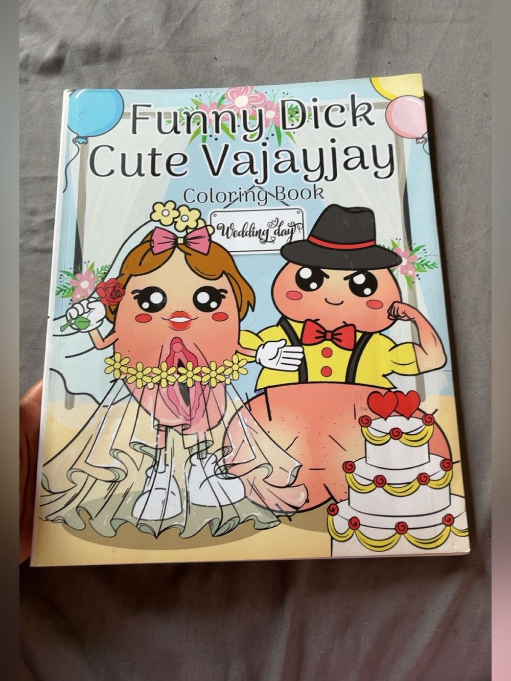 Funny Dick Cute Vajayjay Coloring Book - Cute Wedding Design, Pink and Yellow
